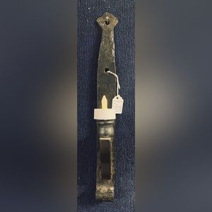 Black Metal Industrial Style Candle Sconce with wood holder 14.75” tall x 3.50”